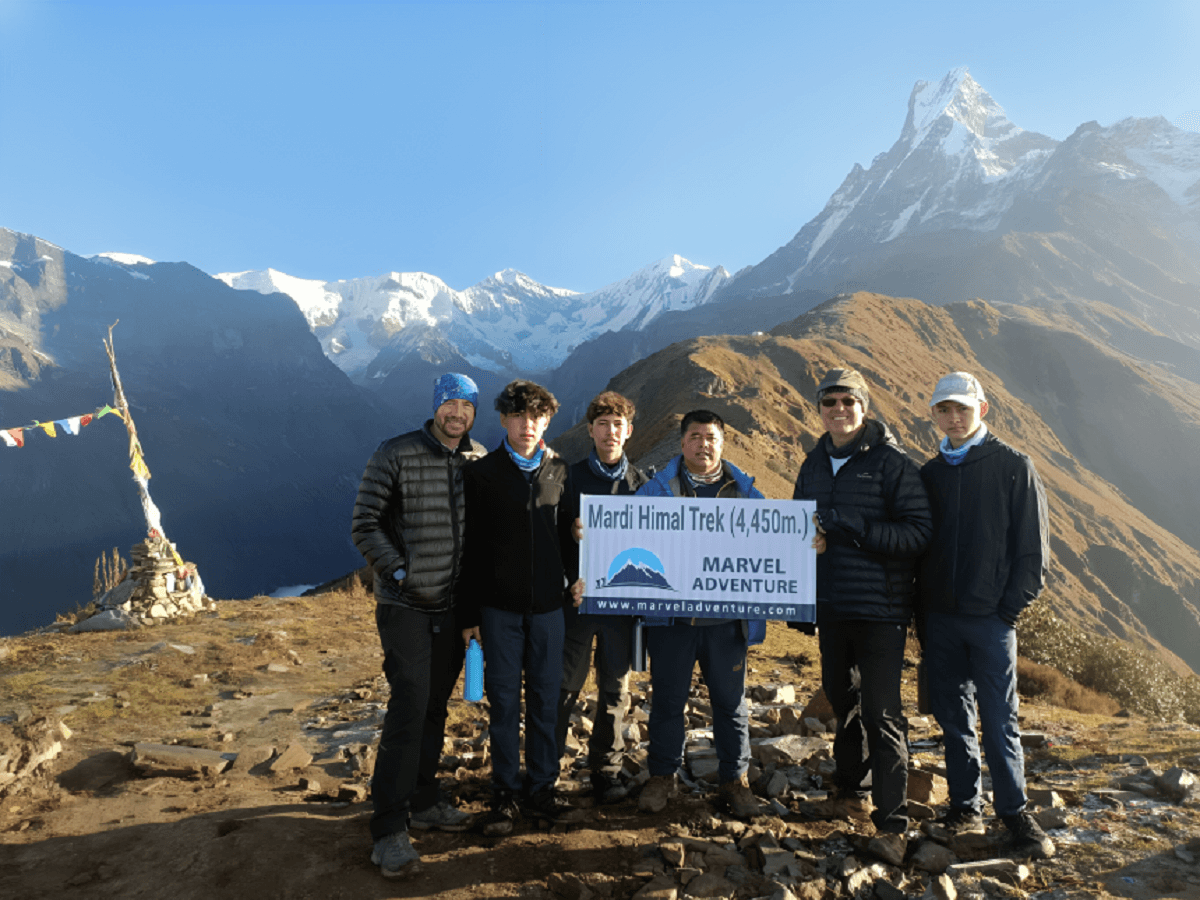 happy clients at mardi himal trek